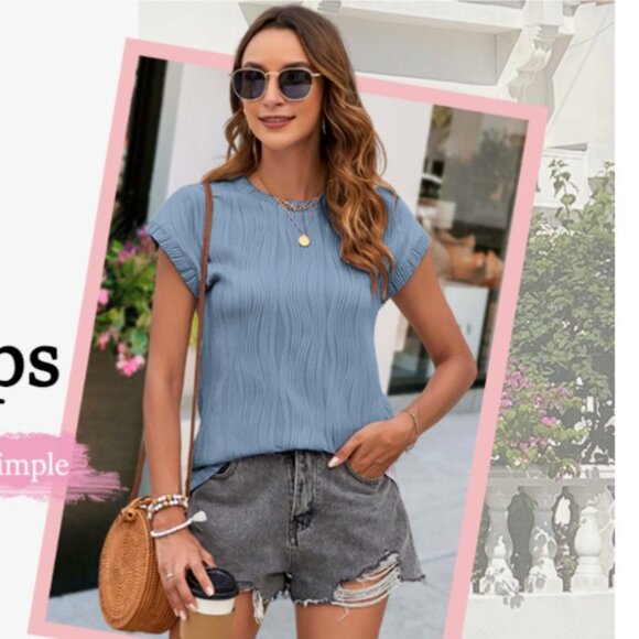 NWT Molerani Short Sleeve Textured Blouse XL - Picture 2 of 10